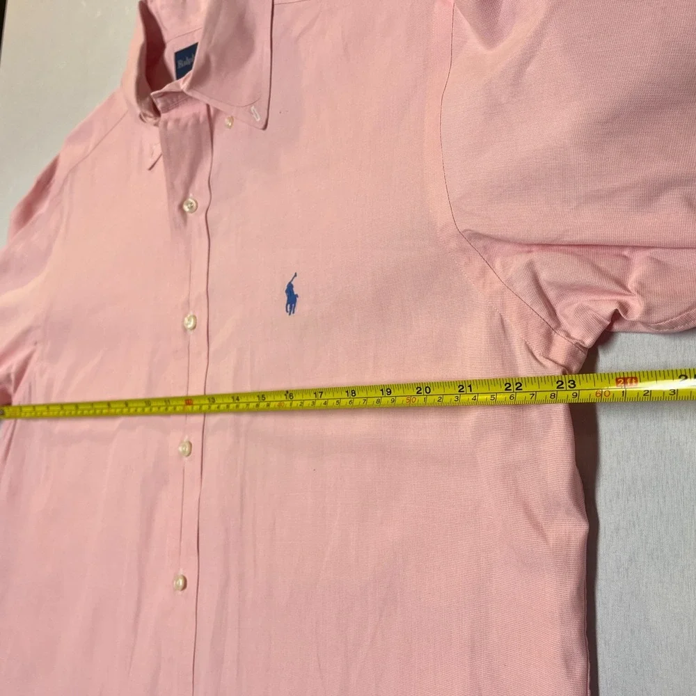 Ralph Lauren Yarmouth Pink Button Down 100% Cotton Pinpoint Oxford 15 1/2 32/33